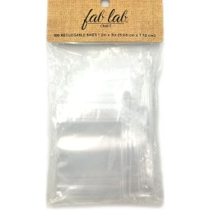 Fab Lab 2 x 3 Clear Reclosable Storage Bags 100pc