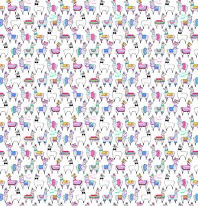 Fabric Traditions Llamas On White Novelty Cotton Fabric