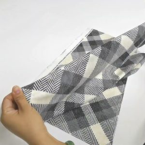 Gray Diagonal Plaid Luxe Flannel Fabric - 1