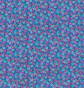 Fabric Traditions Small Floral on Teal Cotton Fabric by Keepsake Calico