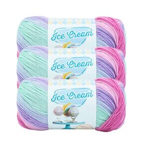 Lion Brand Ice Cream 394yds Light Weight Acrylic Yarn 3 Bundle