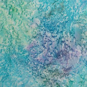 Blue   Green Pastel Tie Dye Batik Cotton Fabric - 1