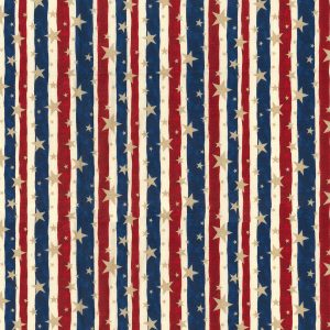 Fabric Traditions Multi Stripes And Stars Patriotic Cotton Fabric