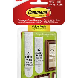 Command 24ct White Medium   Large Picture Hanging Strips