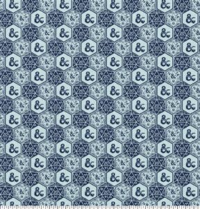 Dungeons   Dragons Blue Dice Cotton Fabric