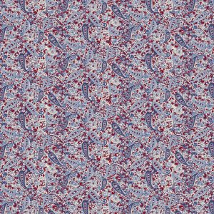 Springs Creative Blue   Red Paisley Cotton Fabric by Keepsake Calico