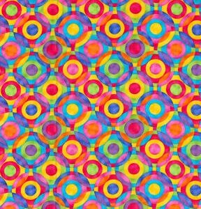 Fabric Traditions Bright Geometric Circles Quilt Cotton Fabric