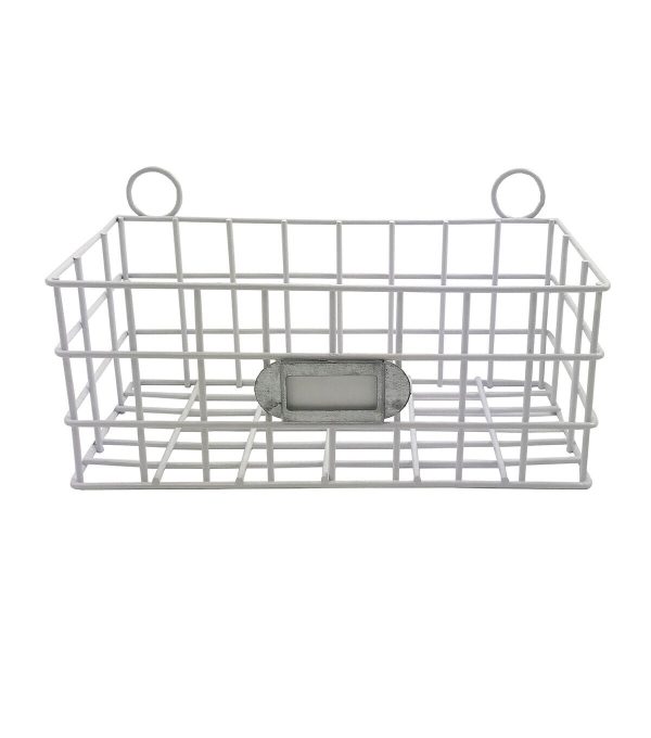 Hampton Home 7  Metal Basket White