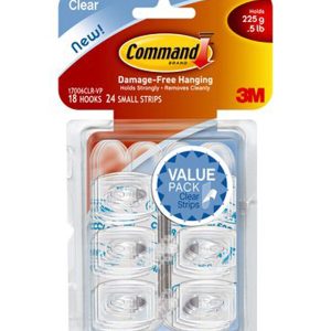 Command 0.5lb Clear Small Hooks   Strips 42ct - 1