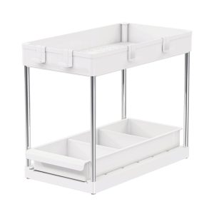 Simplify 16 x 9 White 2 Tier Multipurpose Storage Shelf