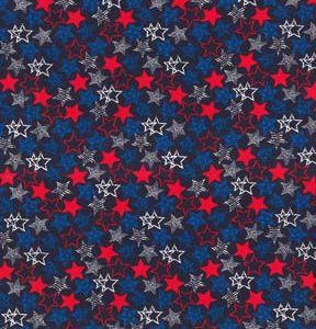 Fabric Traditions Stacked Stars Outline on Black Patriotic Cotton Fabric