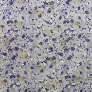 Purple Dragonfly Floral Quilt Metallic Cotton Fabric by Keepsake Calico