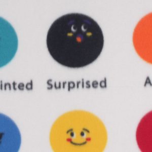 Emotions on White Blizzard Fleece Fabric