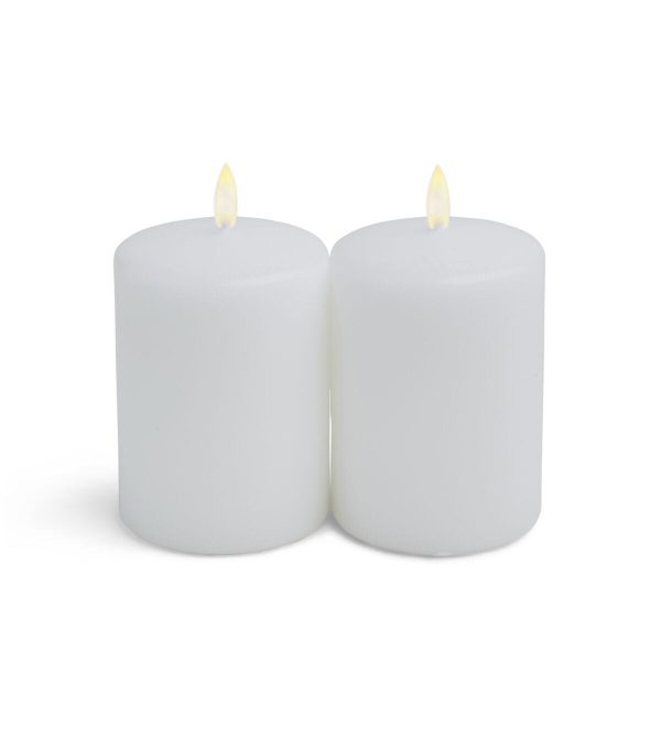 3 x 4 Unscented White Pillar Candles 2pk by Hudson 43 - Image 3