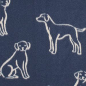 Navy Dog Blizzard Prints Fleece Fabric