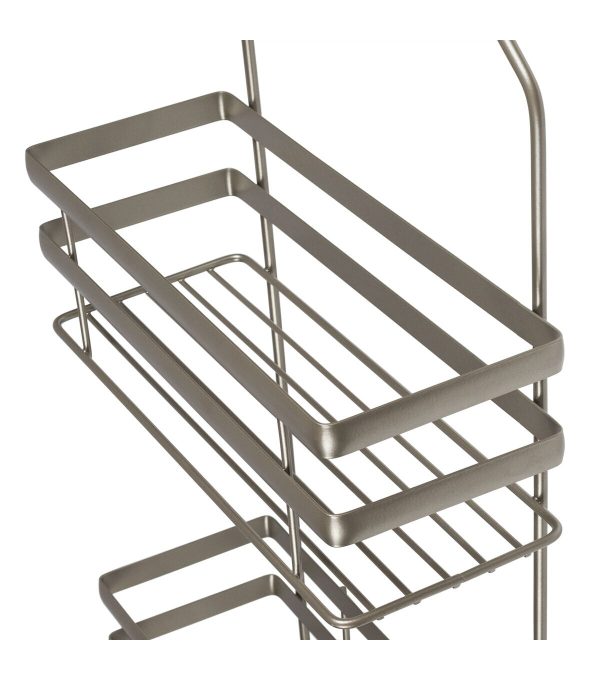Honey Can Do 11 x 26 Satin Nickel 2 Tier Wire Steel Shower Caddy - Image 5