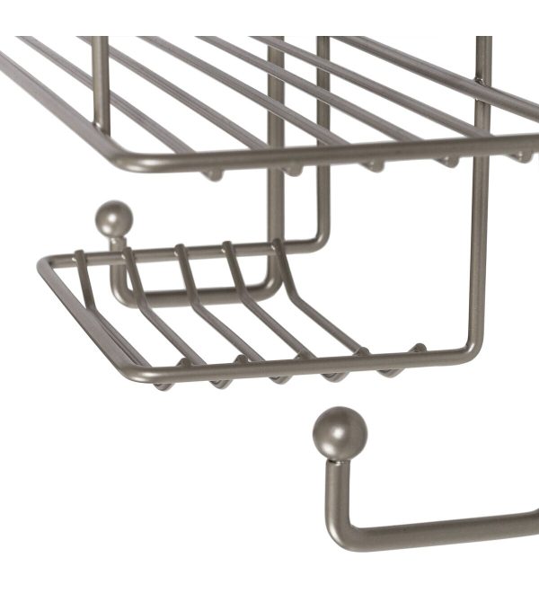 Honey Can Do 11 x 26 Satin Nickel 2 Tier Wire Steel Shower Caddy - Image 4